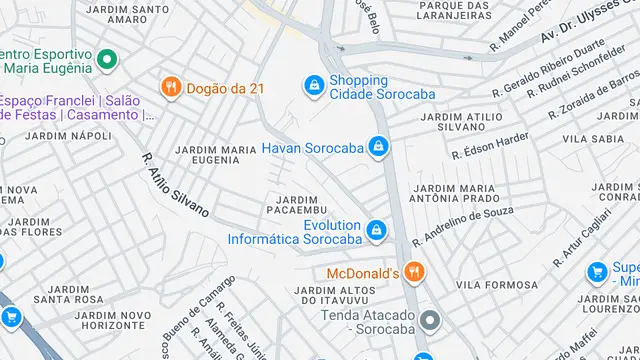 Mapa do bairro Jardim Real, Sorocaba - SP