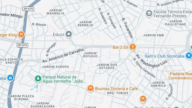 Mapa do bairro Jardim Refúgio, Sorocaba - SP