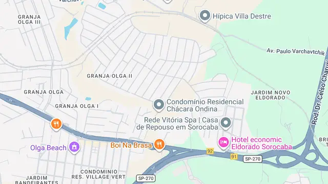 Mapa do bairro Jardim Residencial Chácara Ondina, Sorocaba - SP