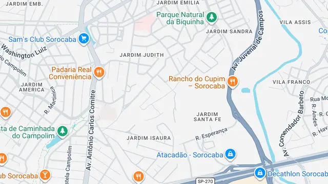 Mapa do bairro Jardim Residencial Guaporé, Sorocaba - SP