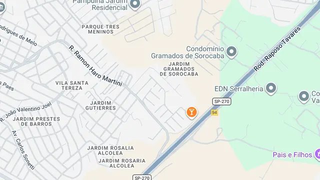 Mapa do bairro Jardim Residencial Horizontes de Sorocaba, Sorocaba - SP