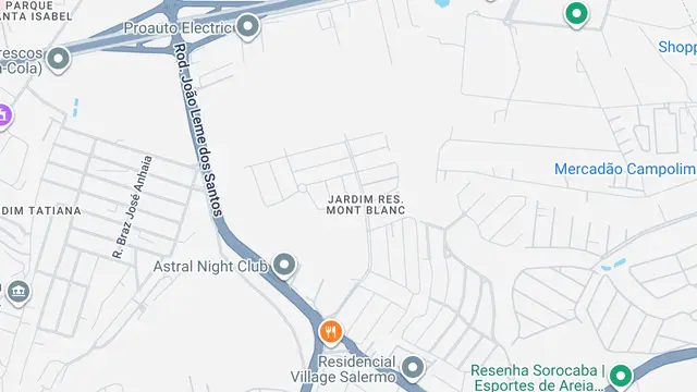 Mapa do bairro Jardim Residencial Mont Blanc, Sorocaba - SP