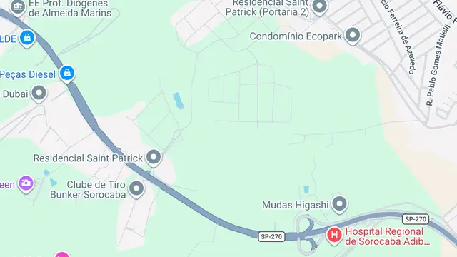 Mapa do bairro Jardim Residencial Saint Patrick 2, Sorocaba - SP