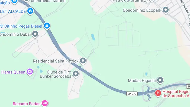 Mapa do bairro Jardim Residencial Saint Patrick, Sorocaba - SP
