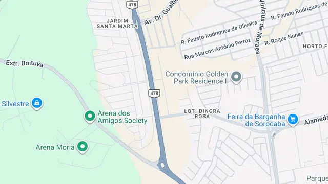 Mapa do bairro Jardim Residencial Villagio Ipanema II, Sorocaba - SP