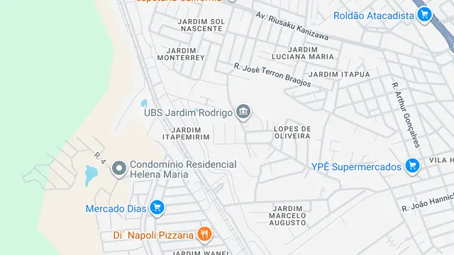 Mapa do bairro Jardim Rodrigo, Sorocaba - SP