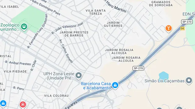 Mapa do bairro Jardim Rosália Alcolea, Sorocaba - SP