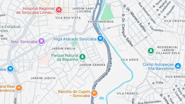 Mapa do bairro Jardim Sandra, Sorocaba - SP