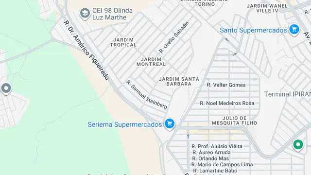 Mapa do bairro Jardim Santa Bárbara, Sorocaba - SP