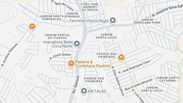 Mapa do bairro Jardim Santa Luiza, Sorocaba - SP