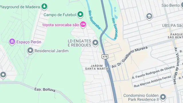 Mapa do bairro Jardim Santa Marta, Sorocaba - SP