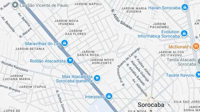 Mapa do bairro Jardim Santa Rosa, Sorocaba - SP