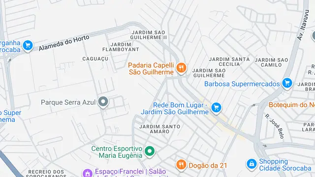 Mapa do bairro Jardim Santo Amaro, Sorocaba - SP