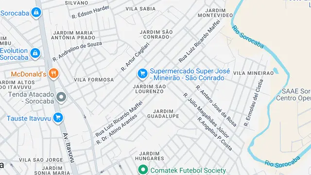 Mapa do bairro Jardim São Lourenzo, Sorocaba - SP