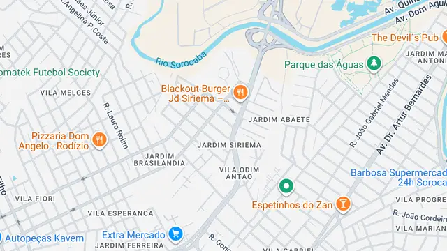 Mapa do bairro Jardim Siriema, Sorocaba - SP