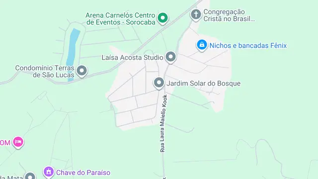 Mapa do bairro Jardim Solar do Bosque, Sorocaba - SP
