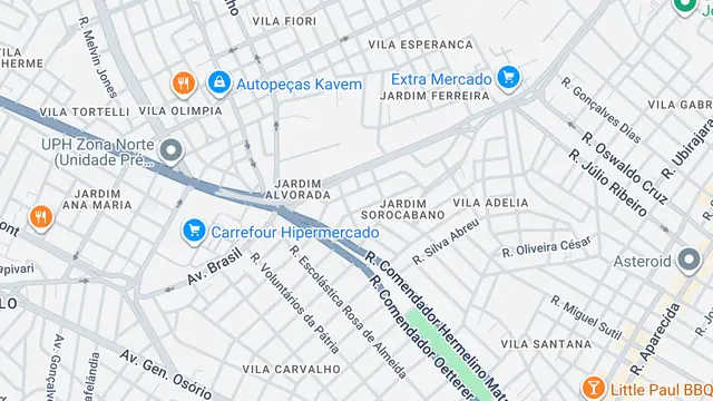Mapa do bairro Jardim Sorocabano, Sorocaba - SP
