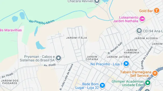 Mapa do bairro Jardim Turmalina, Sorocaba - SP
