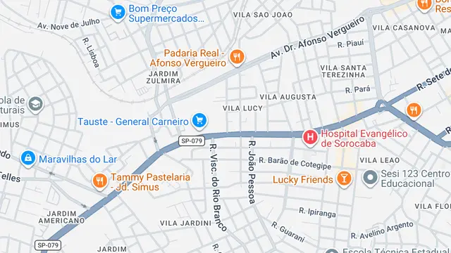 Mapa do bairro Jardim Vale do Lago Residencial, Sorocaba - SP