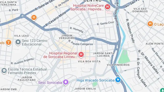 Mapa do bairro Jardim Vergueiro, Sorocaba - SP