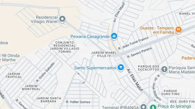 Mapa do bairro Jardim Wanel Ville IV, Sorocaba - SP