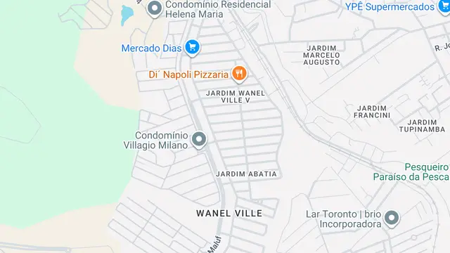 Mapa do bairro Jardim Wanel Ville V, Sorocaba - SP