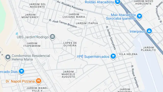 Mapa do bairro Lopes de Oliveira, Sorocaba - SP
