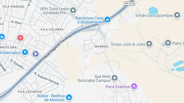 Mapa do bairro Morros, Sorocaba - SP