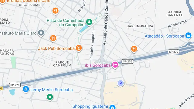Mapa do bairro Parque Campolim, Sorocaba - SP