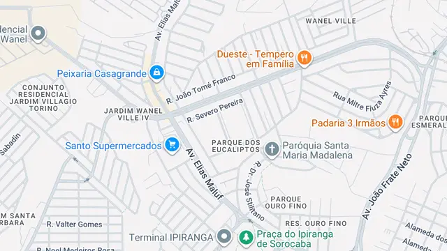 Mapa do bairro Parque dos Eucaliptos, Sorocaba - SP