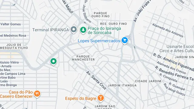 Mapa do bairro Parque Manchester, Sorocaba - SP