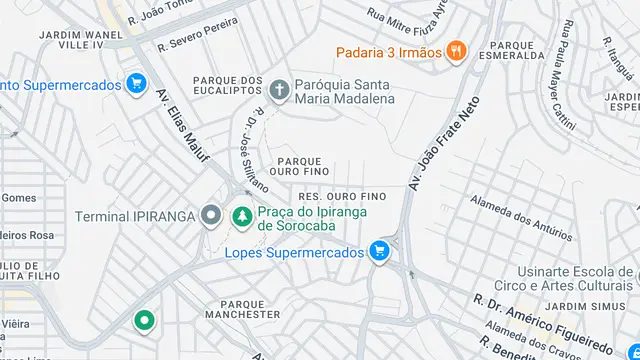 Mapa do bairro Parque Ouro Fino, Sorocaba - SP