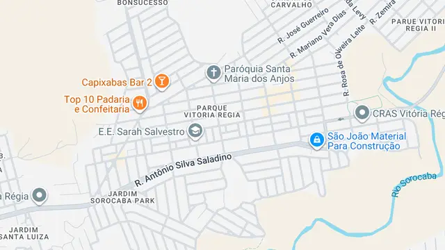 Mapa do bairro Parque Vitória Régia, Sorocaba - SP