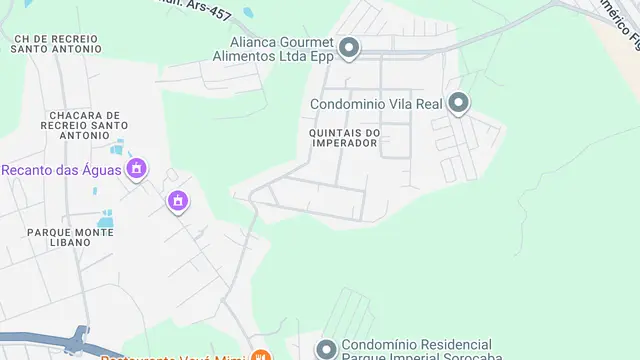 Mapa do bairro Quintais do Imperador, Sorocaba - SP
