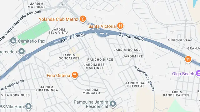 Mapa do bairro Rancho Dirce, Sorocaba - SP