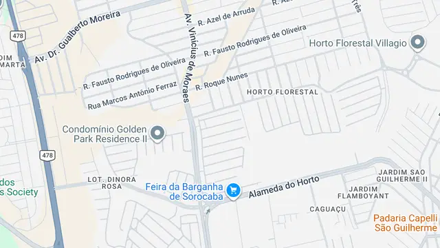 Mapa do bairro Recanto dos Juritis, Sorocaba - SP