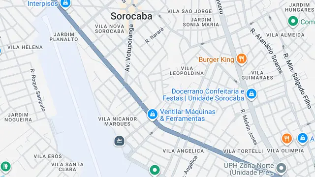 Mapa do bairro Recreio Marajoara, Sorocaba - SP
