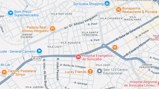 Mapa do bairro Vila Augusta, Sorocaba - SP