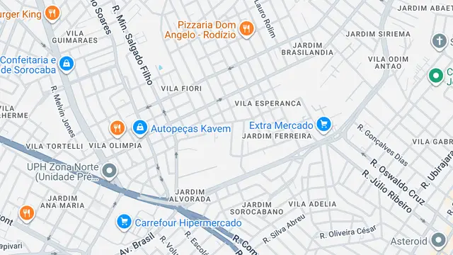 Mapa do bairro Vila Esperança, Sorocaba - SP