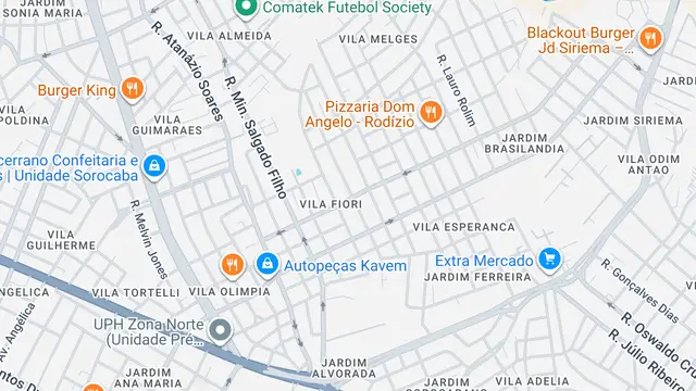 Mapa do bairro Vila Fleury, Sorocaba - SP