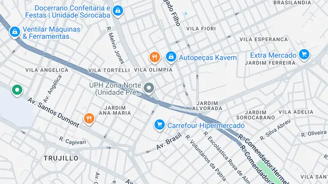 Mapa do bairro Vila Gomes, Sorocaba - SP