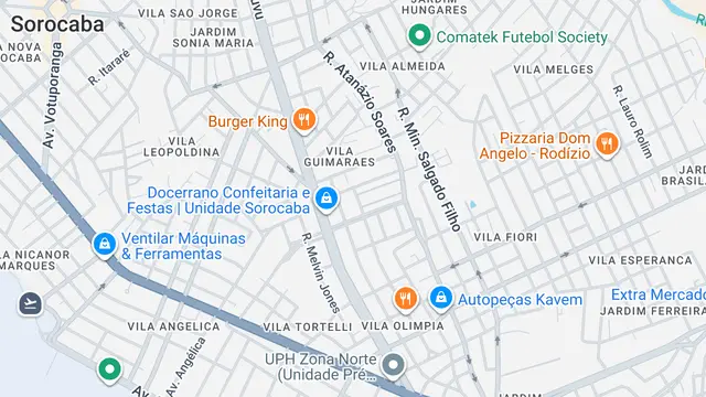 Mapa do bairro Vila Guimarães, Sorocaba - SP