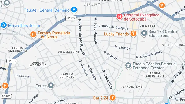 Mapa do bairro Vila Jardini, Sorocaba - SP