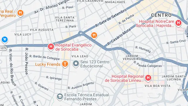 Mapa do bairro Vila Leão, Sorocaba - SP