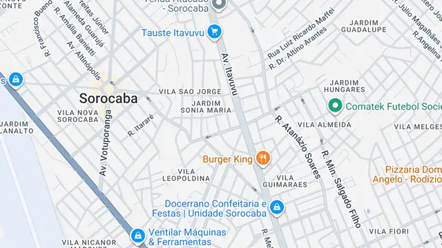 Mapa do bairro Vila Leopoldina, Sorocaba - SP