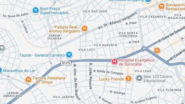 Mapa do bairro Vila Lucy, Sorocaba - SP