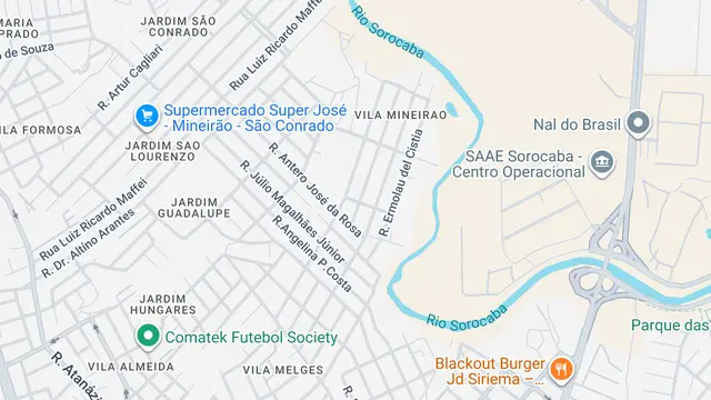 Mapa do bairro Vila Mineirão, Sorocaba - SP