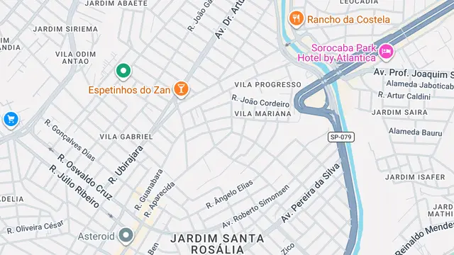 Mapa do bairro Vila Progresso, Sorocaba - SP