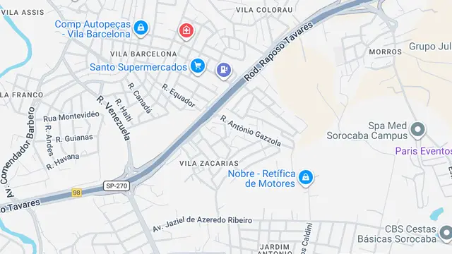 Mapa do bairro Vila Sabiá, Sorocaba - SP