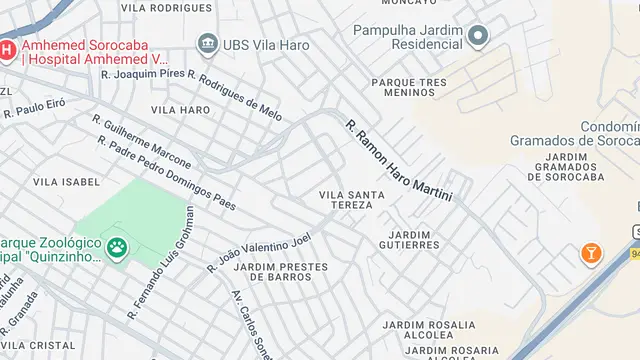 Mapa do bairro Vila Santa Tereza, Sorocaba - SP